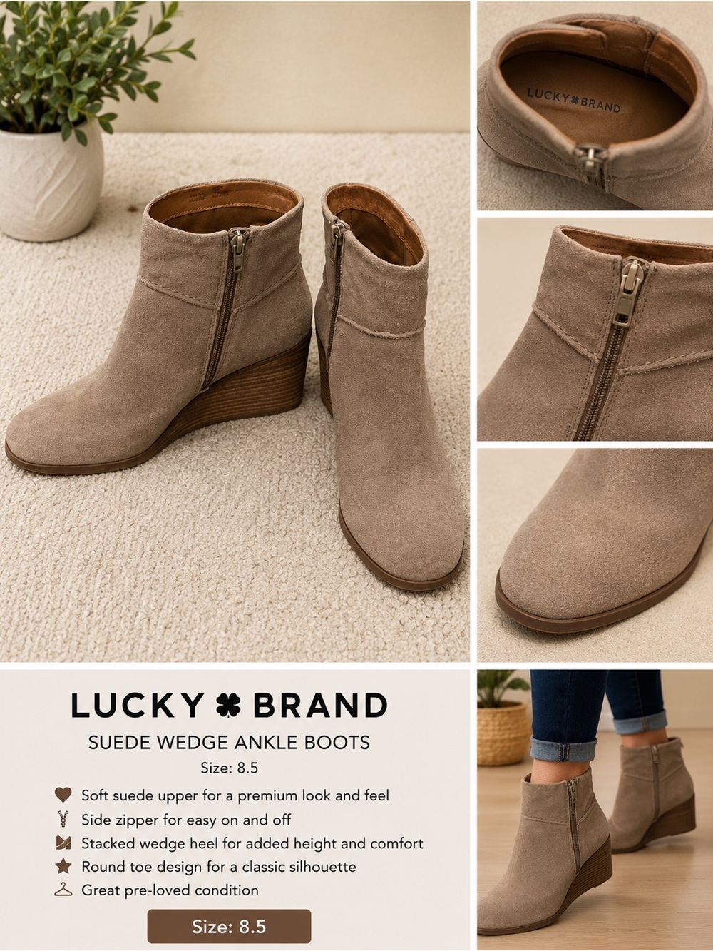 Lucky Brand Suede Ankle Boots